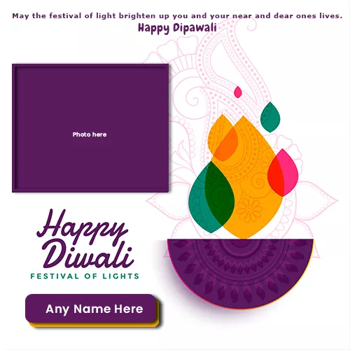 Happy Deepawali/Diwali 2024 Celebration Card Photo Frame With Name