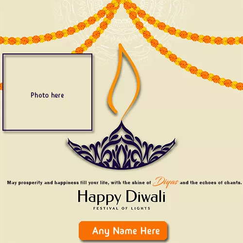Happy Diwali Festival Wishes 2023 Photo Frame With Name Editor