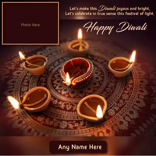Happy Deepawali/Diwali Greeting Card 2023 Photo With Name