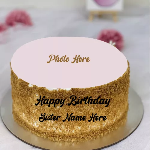 Happy Birthday Cake With Name And Photo Sister