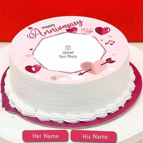 Write Name On Cake For Wedding Anniversary Photo