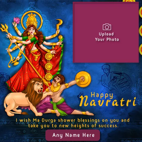 Write Name On Navratri Greetings With My Photo