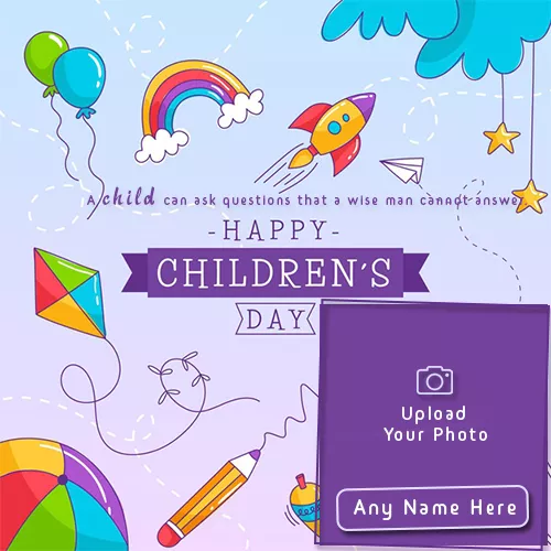 Childrens Day Card Images With Name And Photo
