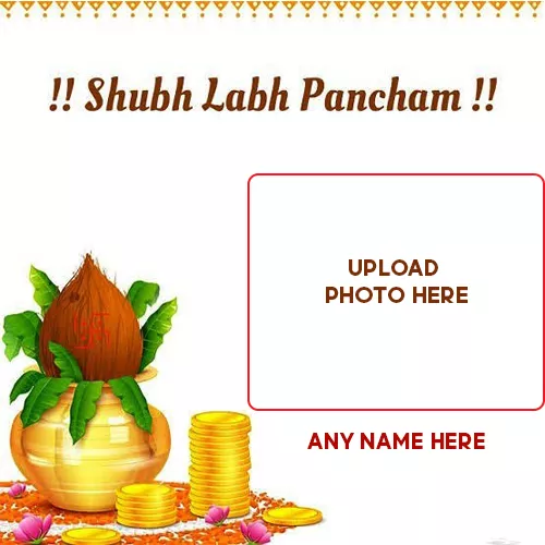 Happy Labh Panchami Photo Frame With Name