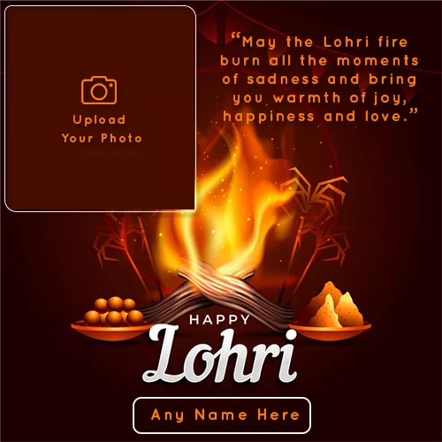 Make Name On Lohri 2023 Wishes Photo Frame Free Download