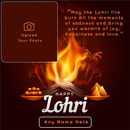 Make Name On Lohri 2024 Wishes Photo Frame Free Download