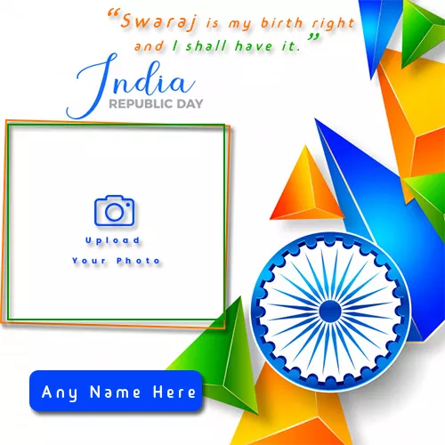 Make Name On Indian Flag 26 January Photo Frame Online