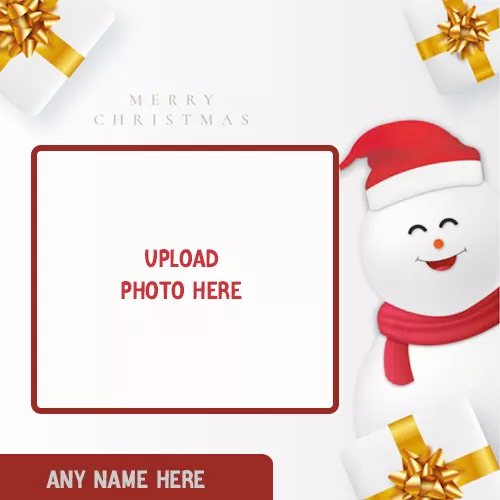 Merry Christmas Day Photo Frame With Name
