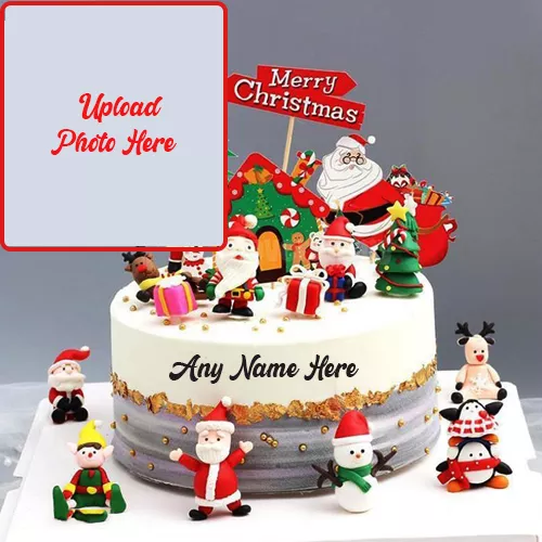 Christmas Birthday Cake With Name And Photo