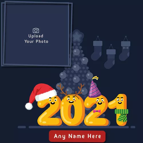 New Year 2021 Photo Frame With Name Online