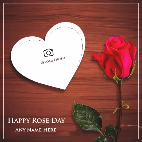Happy Rose Day Photo Frame With Name