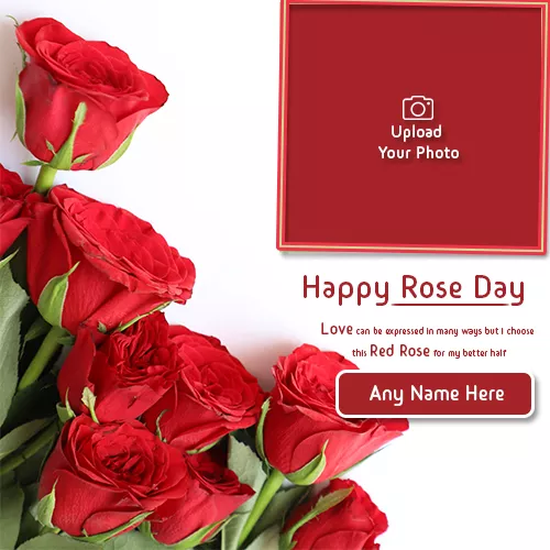 Red Rose Good Morning Photo Frame With Name