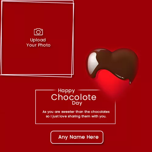 9th February Chocolate Day Photo Frame With Name