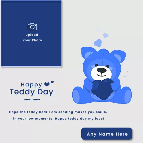 Make Name On Teddy Bear With Frame Download