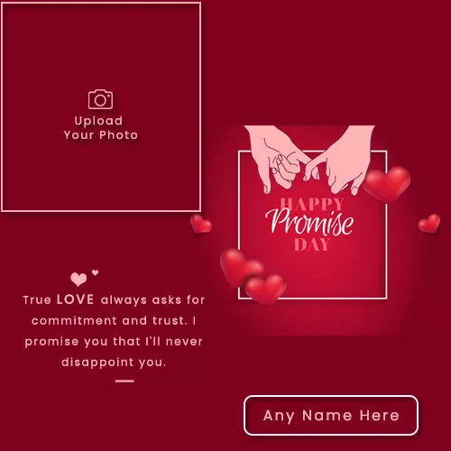 Create Name On Happy Promise Day Love Photo Frame
