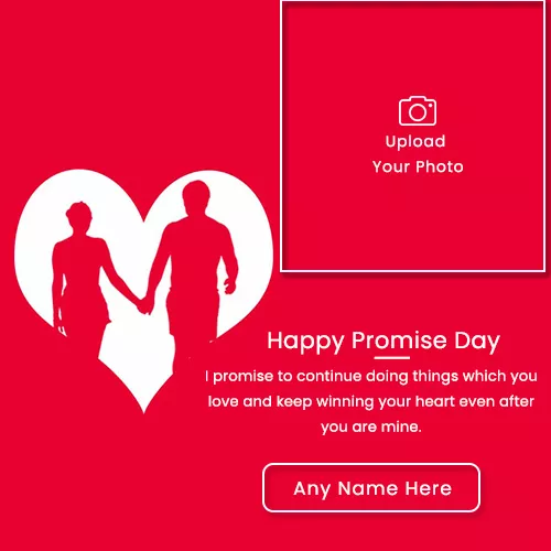 Happy Promise Day Love Couple Frame With Name