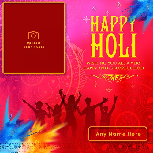 Happy Holi Photo Frame Download