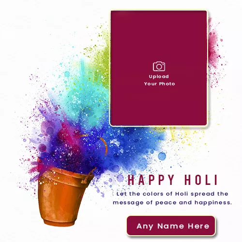 Make Holi 2024 Photo Frames with Name Edit Online