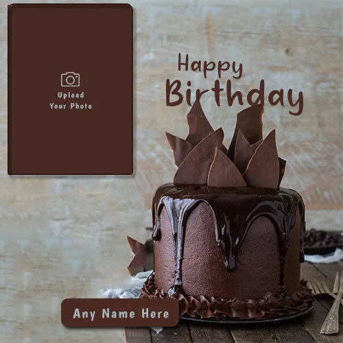 Chocolate Birthday Cake Images With Photo Frame And Name