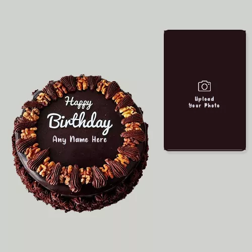 Chocolate Dry Fruit Cake With Name And Photo