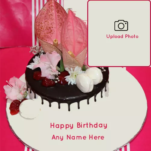 Fresh Flowers Birthday Cake Generate Name And Photo