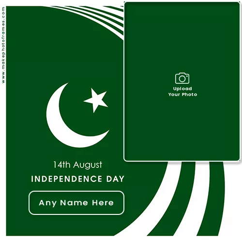 Pakistan Independence Day On August 14 Photo Frame With Name