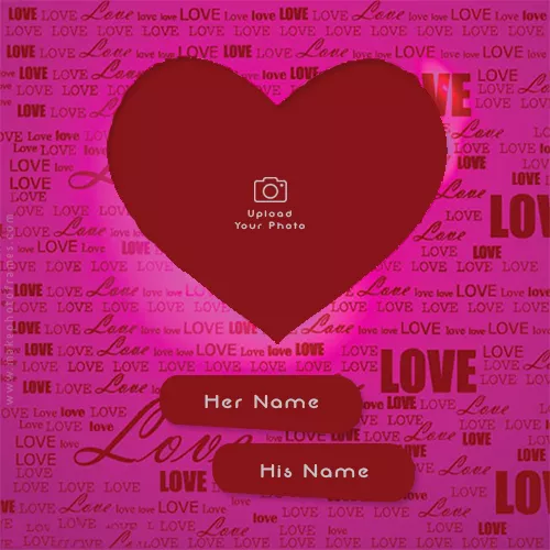 Love Card With Name And Photo Edit Online