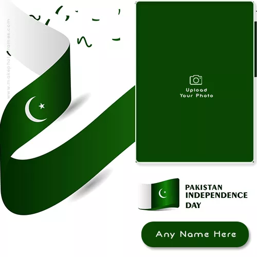 14 August Pakistan Flag Picture Frame With Name