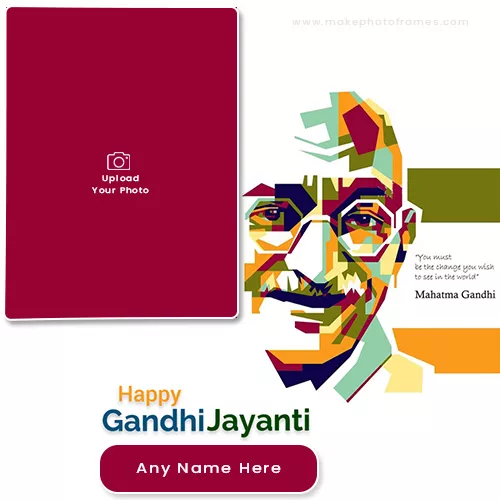 Happy Gandhi Jayanti Birthday Card Photo With Name