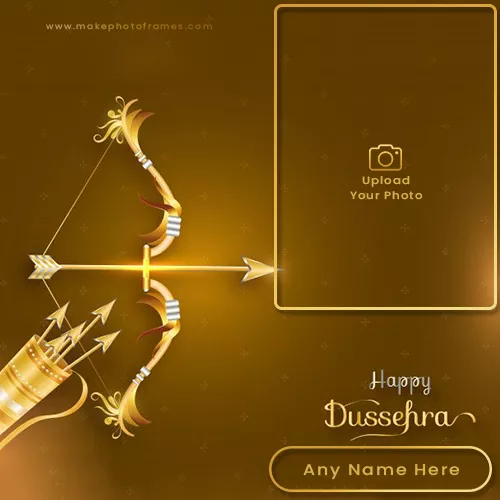 Happy Dussehra Vijayadashami 2024 Wishes Card Photo With Name Editor