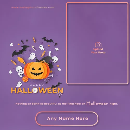 Halloween Selfie Photo Booth Frame With Name