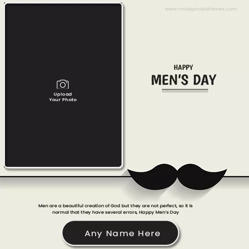 Happy Men's Day Pic Frame With Name