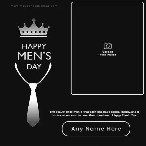 Advance Mens Day Wishes Photo Frame With Name