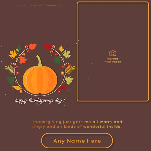 Thanksgiving DP Photo Frame With Name