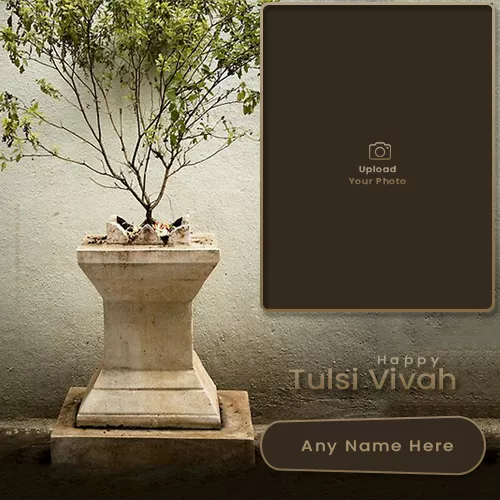 Happy Dev Uthani Ekadashi Tulsi Vivah Picture Frame With Name