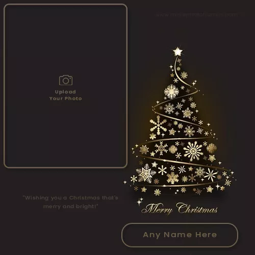 Merry And Bright Photo Christmas Card With Name