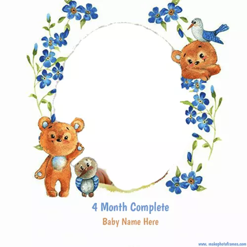 4 Month Complete Baby Photo Frame With Name