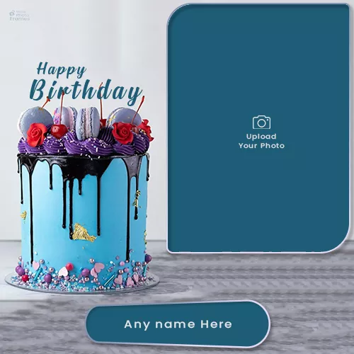 Happy Birthday Cake With Name And Photo Edit Frame