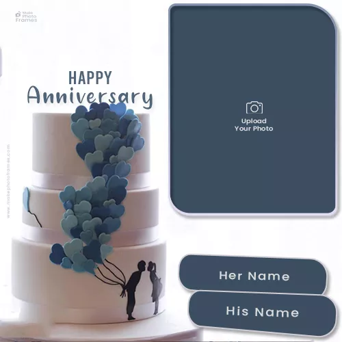 Write Name And Photo On Anniversary Cake