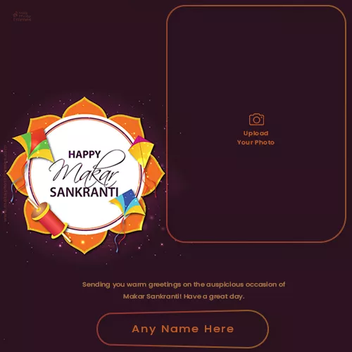 Makar Sankranti Uttarayan 2023 Card Image With Name And Photo