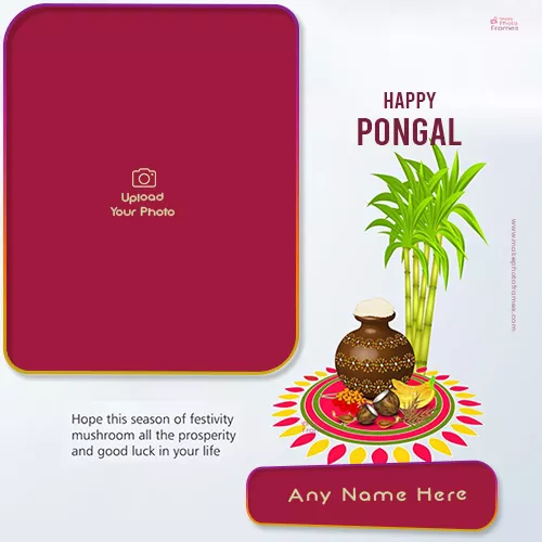 Happy Pongal 2023 Photo Frame In Advance With Name