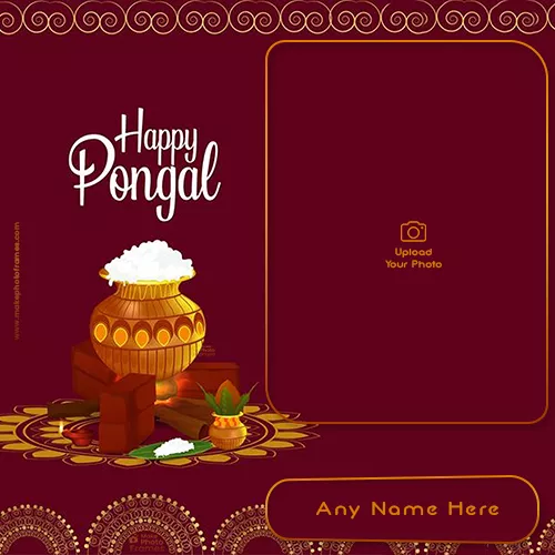 Pongal Card 2024 With Name And Photo Editor Online Free