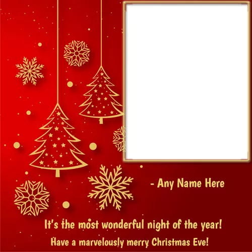 Make Name On Merry Christmas Eve Tree Wishes Photo Frame
