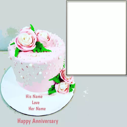 Cake With Name And Photo Anniversary