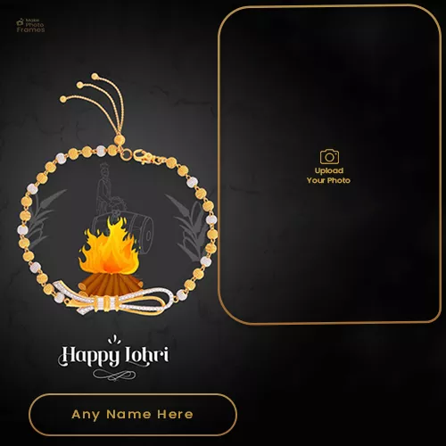 Make Name On Happy Lohri 2024 Photo Download