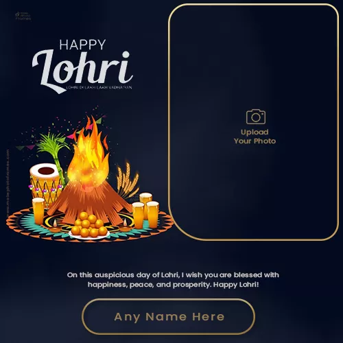 Lohri 2024 Cartoon Photo Download With Name