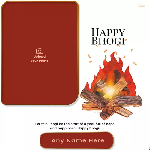 Happy Bhogi Pongal 2024 Card With Name And Photo Editor Online