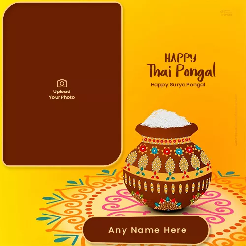 Happy Thai Pongal And Surya Pongal 2023 Card With Name And Photo Editor