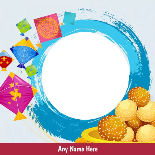 Photo Frame Kite Festival Makar Sankranti 2024 With Name