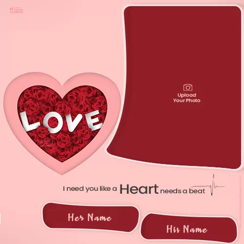 Love Name Photo Frame Online Editor